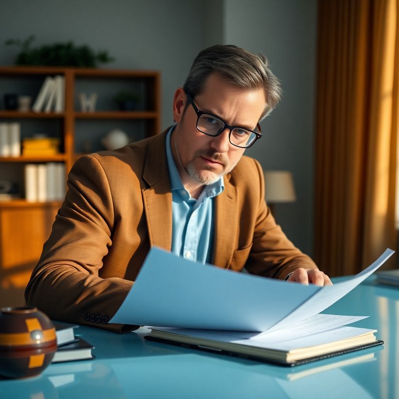 Consultant financiar revizuind documente la un birou curat cu accente albastre în Brașov